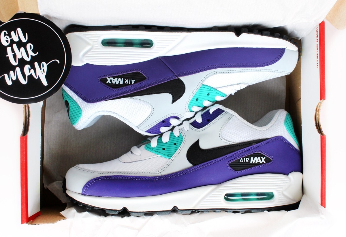 Nike Air Max 90 Essential Grape Purple Hyper Jade UK 5 9 10 Nike Air Max 90 Essential Grape Purple Hyper Jade UK 5 9 10