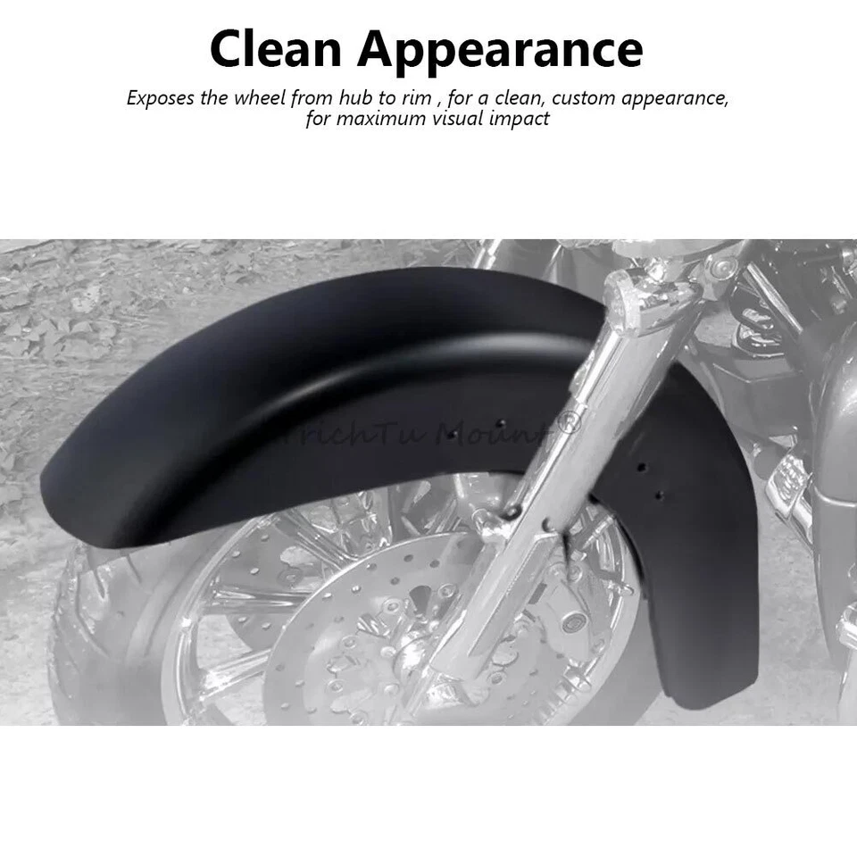 Front Fender Unpainted Black For Harley Touring Tri Electra Road Glide 2014-2024 — 第 4/4 张图片
