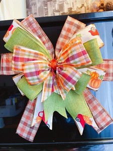 15” Halloween Thanksgiving Handmade Ribbon Bow For Decoration