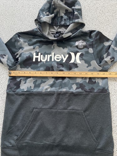 Hurley Hoodie Boys Youth Large Grey Camo H20 Dri Pullover Sweatshirt NEW 12/13yr - Picture 7 of 13