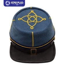 Civil War Sky Blue Kepi with Navy Band Gold Braid - All Sizes Available