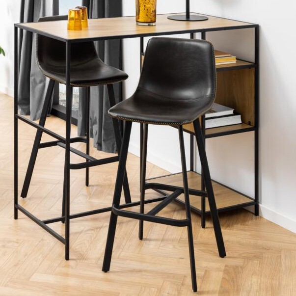 Indoor Furniture Group Oregon Bar Chair - Black - Set of 2 - Image 2
