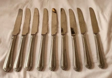 Hampton Silversmiths Stainless Steel 18/10 LAUREN FROSTED Lot / 9 Dinner Knives