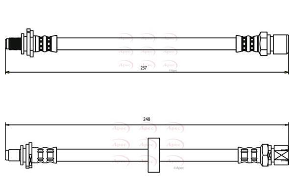 Pair Brake Hose Rear Left Right FOR SAAB 900 2.3 2.5 93->98 Petrol Apec