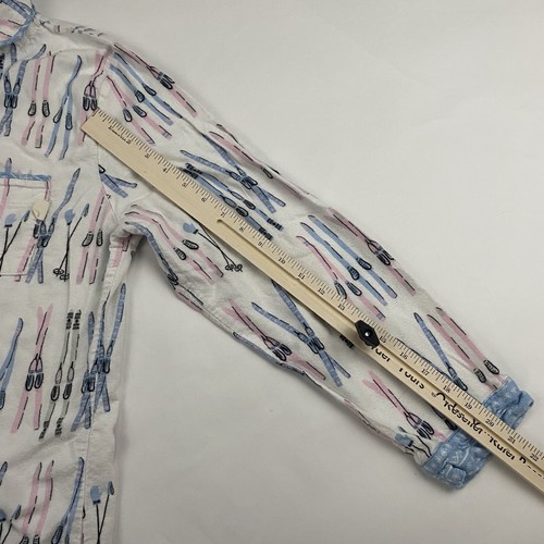 Camisa pijama de franela con estampado de esquí Munki Munki con botones L/S talla L rayón bambú - Imagen 6 de 9