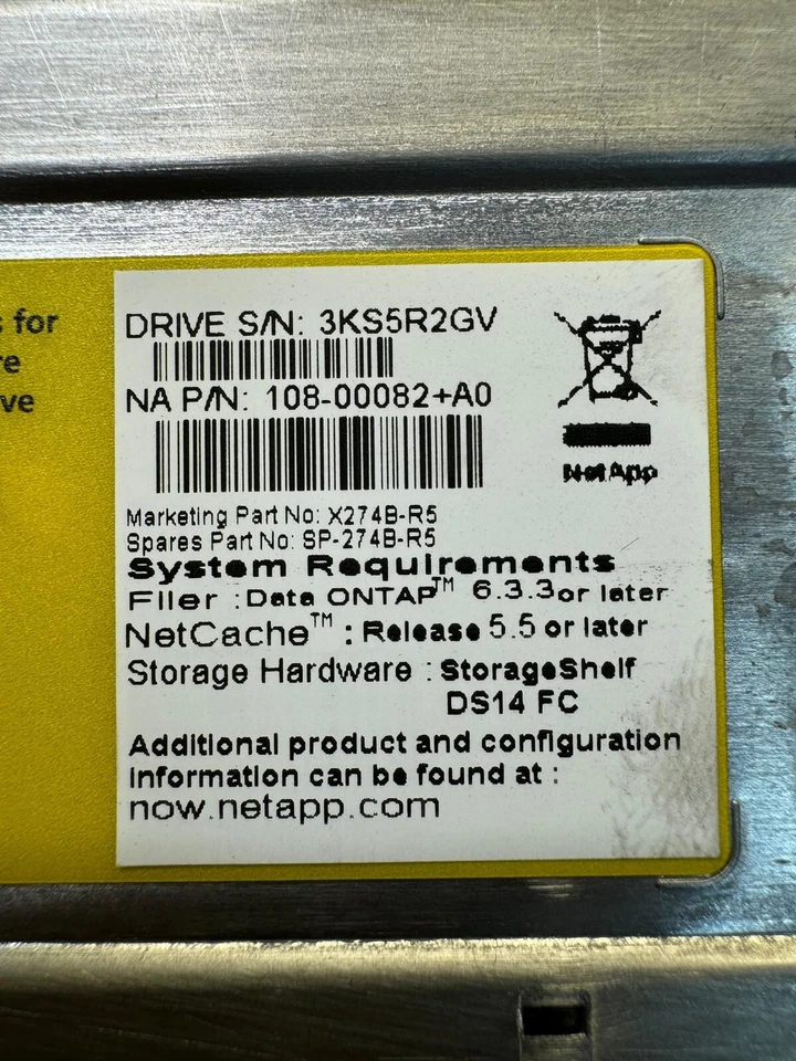 NetApp 146GB 108-00082+A0 X274B-R5 Fiber Channel Server Hard Drives - Image 4 of 4