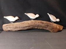 Large Sandpiper Shorebird Decoy Lazarus Paskalides Wood Carved Wall Art