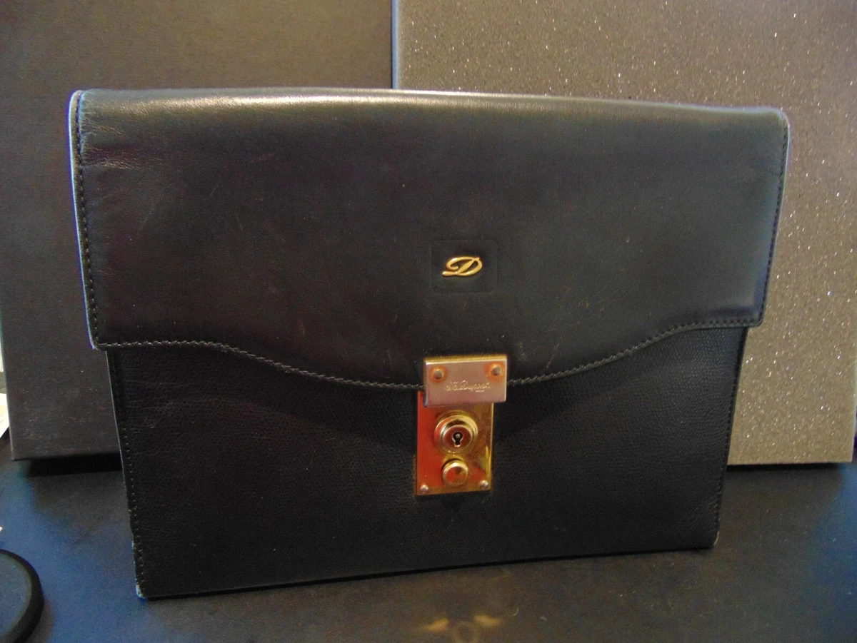 S.T. Dupont Men's bag, Leather, Black, Stunning!