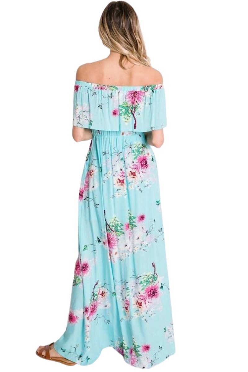 Davi & Dani Womens Floral Print Off Shoulder Maxi Dress | eBay