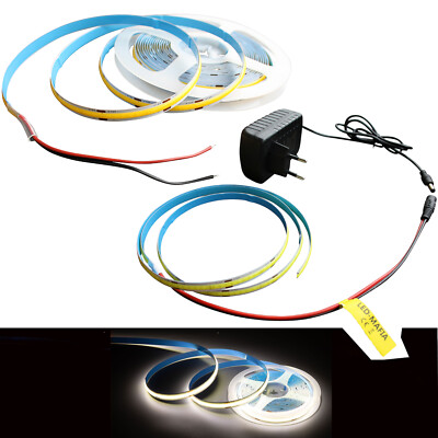 LED Cob Stripe 12V 24V 230V Leuchtstreifen Streifen kaltweiß selbstklebend 5800K