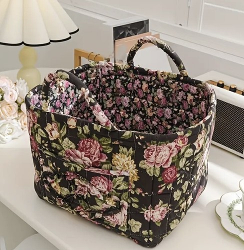 LVEWYB Frog & Mushroom Knitting Bag - Yarn Storage Tote With Grommet, Zipper Pocket