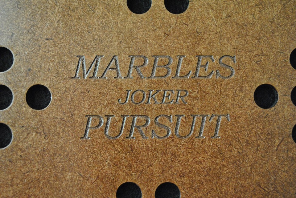 Marbles Pursuit Joker Board Game 4 & 2 player, Felt Backing, Smooth