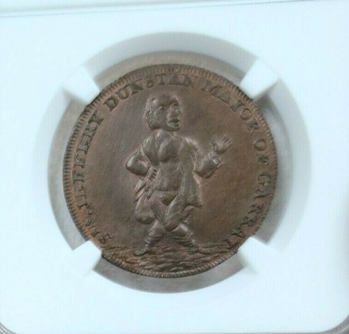 1795 GREAT BRITAIN 1/2 PENNY 1/2P D&H 315 MIDDLESEX HALLS NGC MS 66 BN TOP POP 1 - Picture 3 of 5
