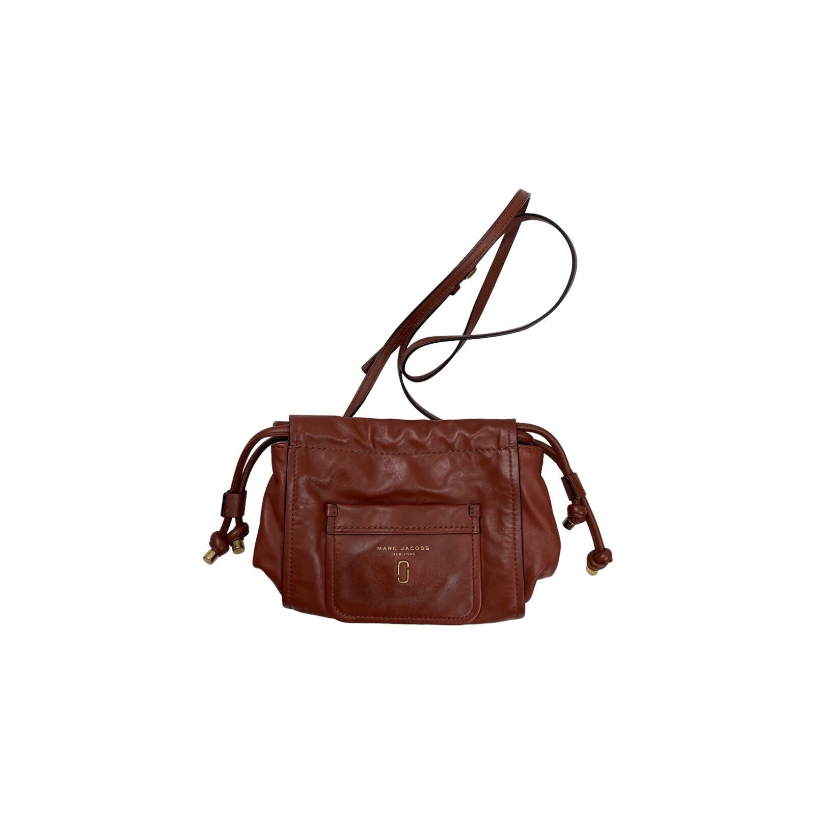 Marc Jacobs Tied Up Brown Leather Crossbody Bag Purse Gem