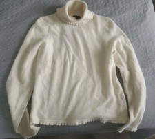 Vintage Ralph Lauren Ivory Lambswool Turtle Neck Sweater Boy's Medium, Youth