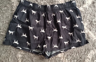 VSpink sleep Shorts brand new size small black logo