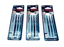  9 Pack Bosch T144D3 4 In. 6 TPI Speed for Wood T-Shank Jig Saw Blades