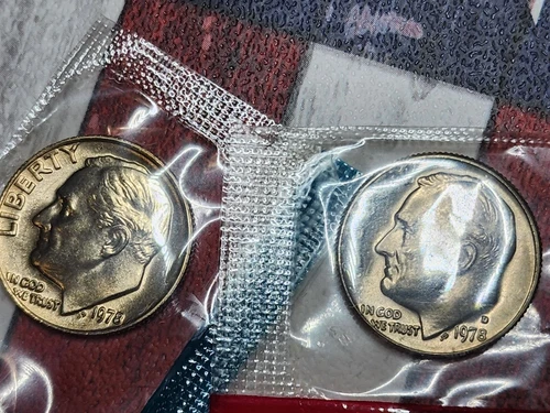 1978 P & D Roosevelt Dime - Uncirculated in US Mint Set Cello **FREE SHIPPING**