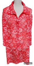 Avenue Tunic Size 22/24 Slightly Sheer Covered Buttons Red