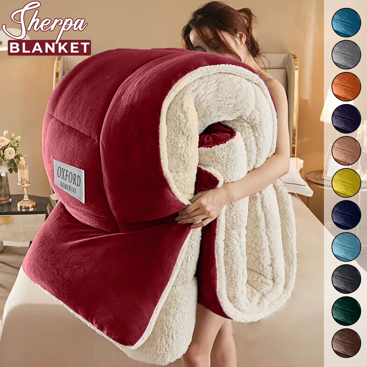 Sherpa Flannel Fleece Blanket Heavy Winter Throw For Bed Sofa