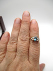 10K Yellow Gold Blue Topaz & Diamond Ring Size 7 [R280] — photo 5