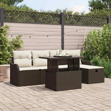 Zestaw sof ogrodowych z poduszkami ze schowkiem 6 szt. Polirattan Sofa modułowa vidaXL