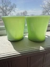 Vintage 1948-62 Set of 2 Jadeite Fire King Mugs D Handle Coffee Tea Cup Ovenware