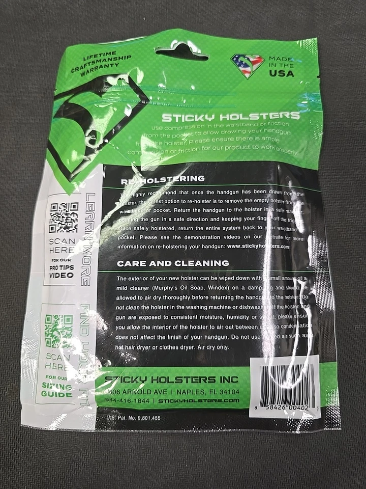 粘性枪套适用于口袋 0.380 年代带激光最大 2.75 英寸枪管-SM-3 — 第 4/4 张图片