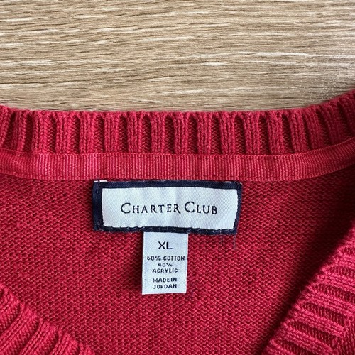 Charter Club French Bulldog Sweater Red Women’s XL - Picture 8 of 17