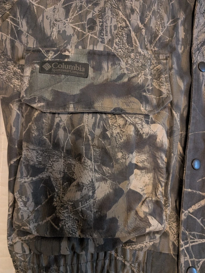 Vintage Columbia Mossy Oak Break Up Camo Canvas Full Zip Hooded Jacket Size M - Image 2 of 4