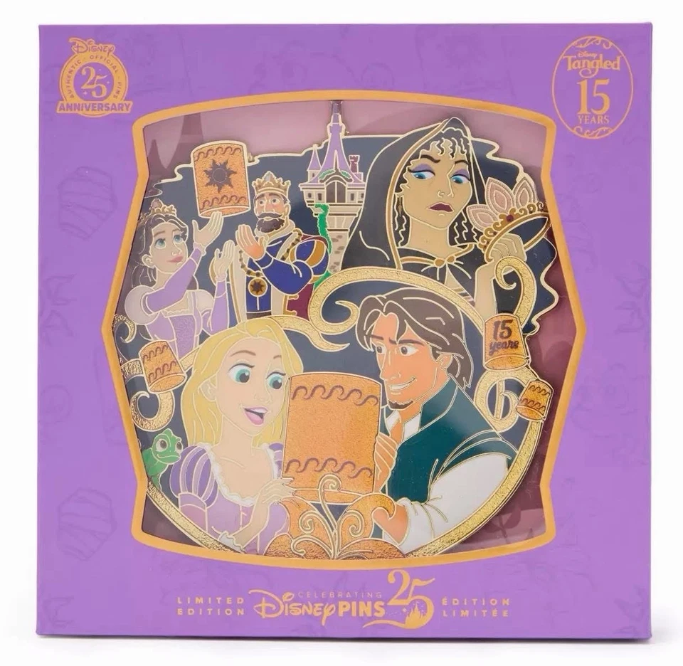 Disney Tangled 15th Anniversary Jumbo Pin LE1750 Rapunzel - BESTÄTIGT