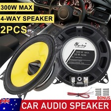 2x 4 Inch 300W Car Audio Coaxial Heavy Mid-bass Ultra-thin Modified Speakers New