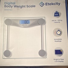 Etekcity Digital Glass Body Weight Scale EB4074C Modern Clear Silver