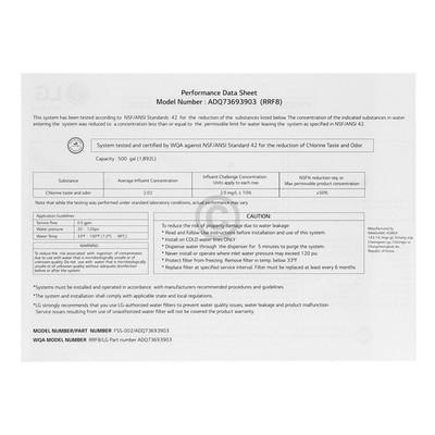 Wasserfilter extern LG ADQ73693903 FSS-002 für Kühlschrank SideBySide