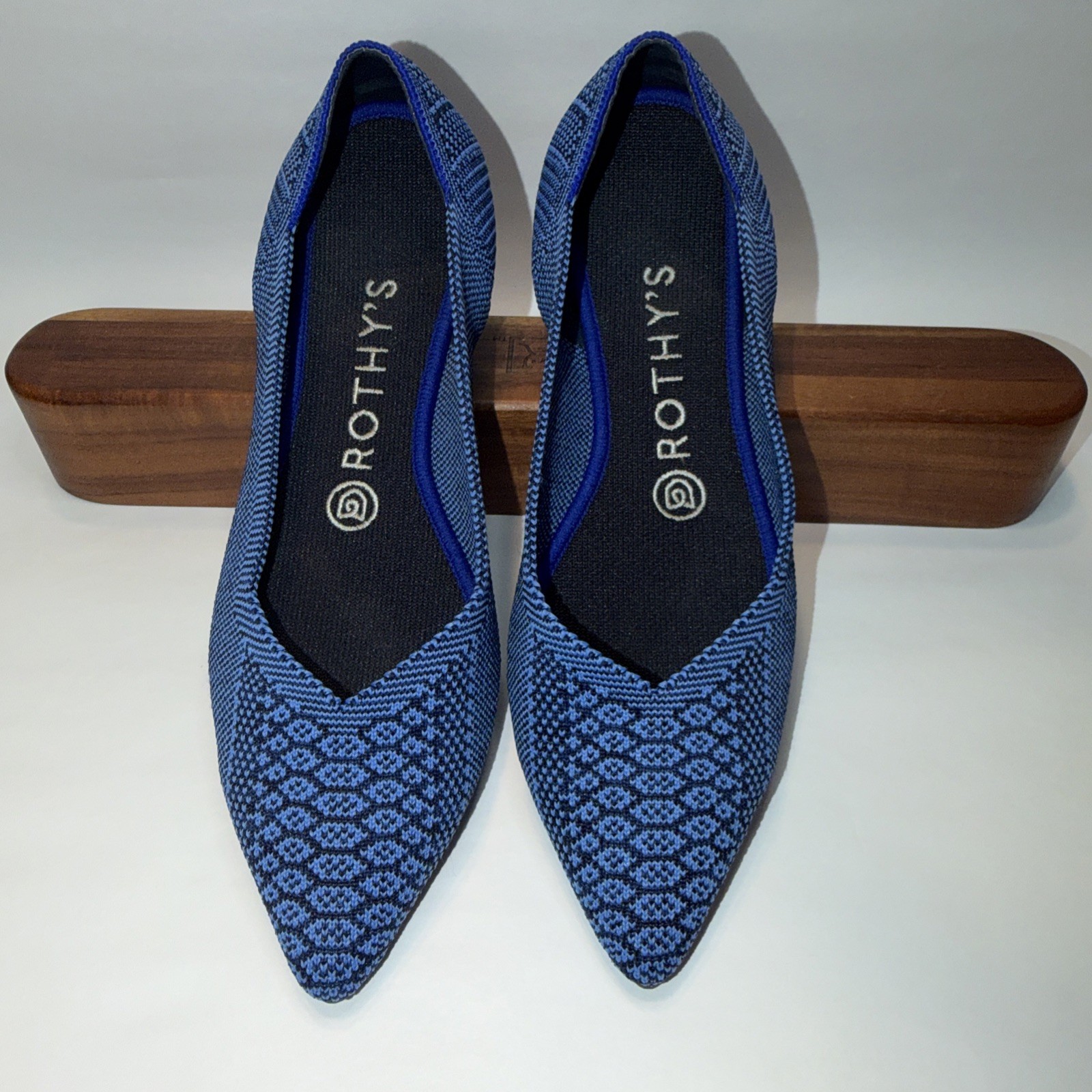 Rothy's The Point Flat in Lapis Python Blue Rare … - image 1