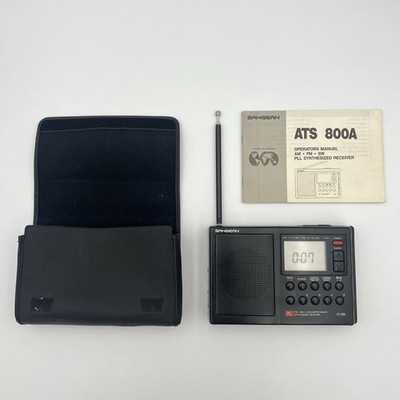 Vintage Sangean ATS 800A AM FM SW PLL Synthesized Receiver Portable Radio Black