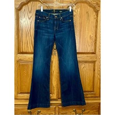 7 For All Mankind Dojo Jeans Women  s 25 Dark Wash Wide Leg Flare Trouser Bootcut