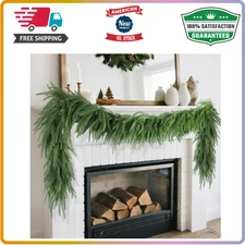 DR.DUDU 6FT Christmas Norfolk Pine Garland, Artificial Greenery Garland Christma