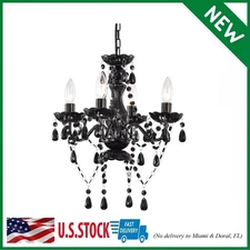 Black Chandelier Small Crystal Chandelier Lighting Mini Acrylic Chandelier 4 ...