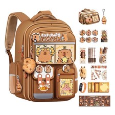 Capybara Backpack Cartoon Laptop Travel Casual Bag Students Aesthetic Bookbag