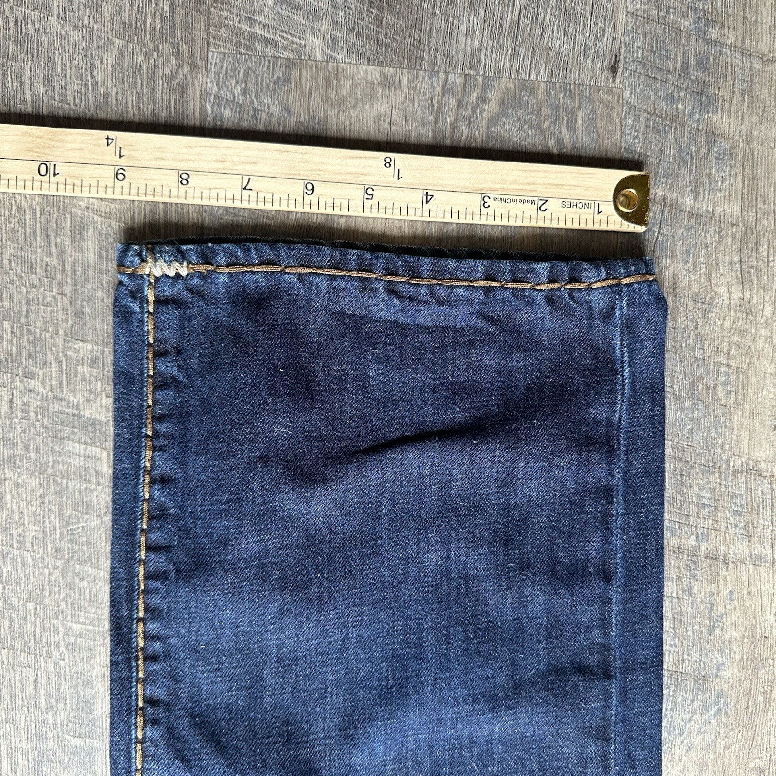 True Religion Jeans Mens 38x32 Blue Ricky Big T Flap Pocket Thick Stitch Y2K Mb3 image 7