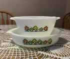 Lot of 2 Vintage Fire King Summerfield 2.5 qt. Bowl and 9" Round Baking Dish