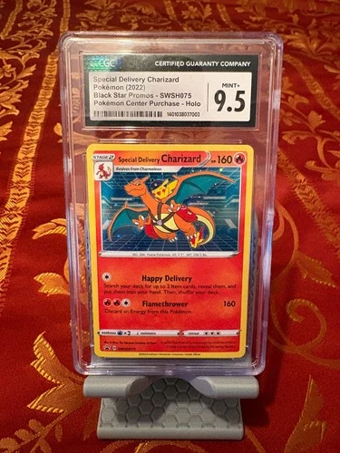 CGC 9.5 MINT+ Special Delivery Charizard SWSH075 HOLO PROMO Pokemon CENTER Card