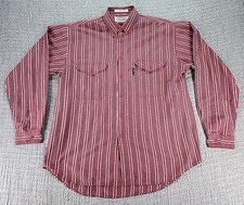 Vintage Levi's Shirt Adult Large Red Long Sleeve Button Down Big E Silver Label
