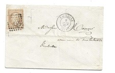 TIMBRE SUR LETTRE 1867 NAPOLEON 10c Bistre de TOULOUSE, LSC