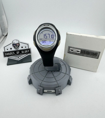 OAKLEY D1 WATCH BLACK SILVER RUBBER STRAP 10-080 SPORTS AUTHENTIC TESTED WORKING