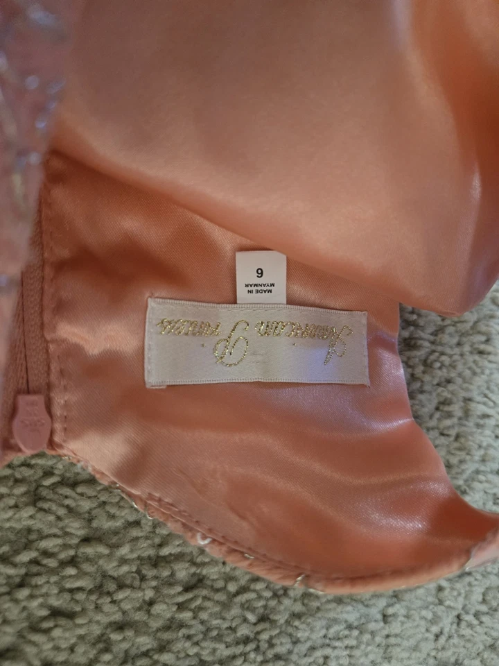 Vestido Princesa Americana Sin Mangas Cintura Joya Niñas Talla 6 Rosa Flamenco Foto 2 de 2