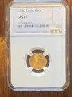 GOLD! 2026 Eagle G$5 1/10 Ounce Gold Coin MS 69