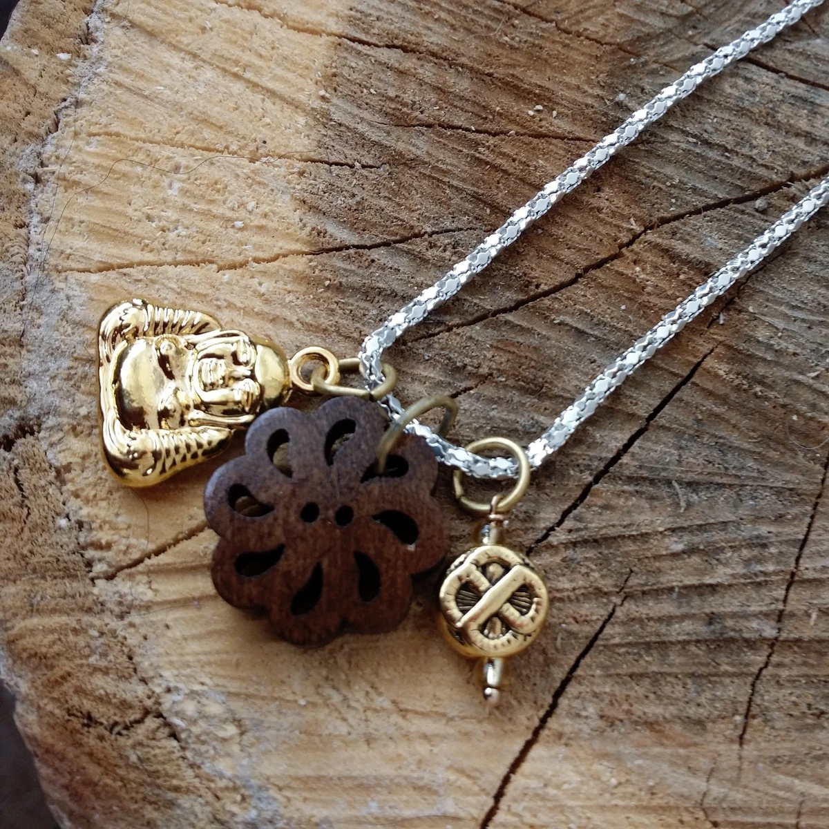 Buddha wheel necklace gold sale