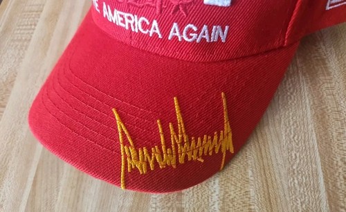 * Trump Red 2024 Red Hat With Adjustable Back, American Flag, Save America Again - Picture 7 of 12